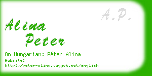 alina peter business card
