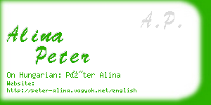 alina peter business card